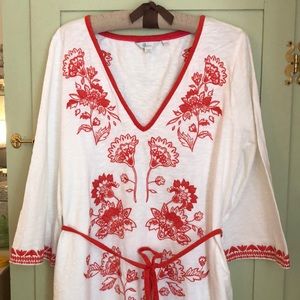 EUC embroidered cotton jersey dress